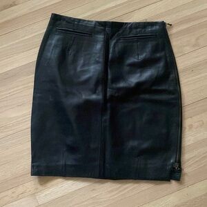 Rene Lezard Sexy Leather Skirt with zipper slit